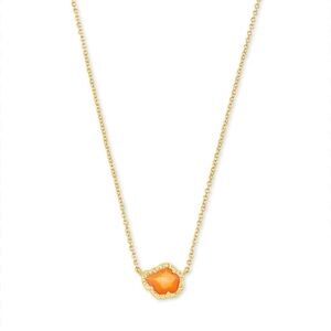 Kendra scott tessa gold necklace papaya orange